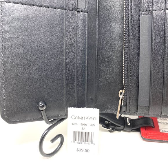 😳SALE😳 Calvin Klein Matte Saffiano Gift Mens Wallet Green 4720 9986 395 - Picture 3 of 6